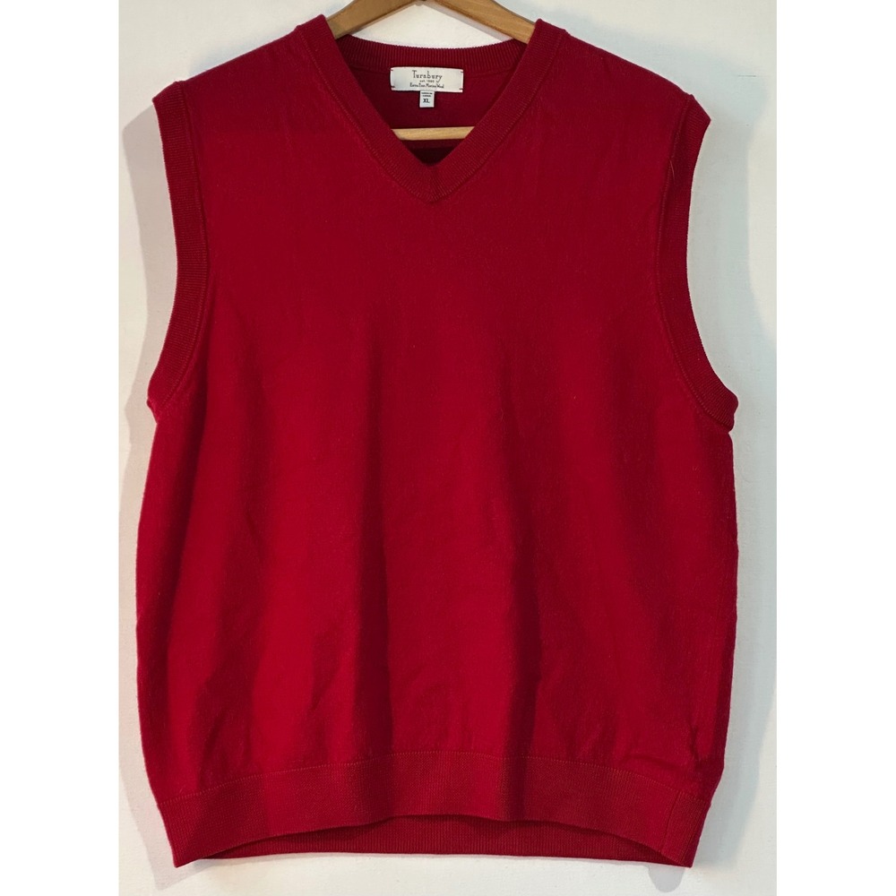 Turnbury Sweater Vest Merino Wool Mens XL Red Excellent Academia Business